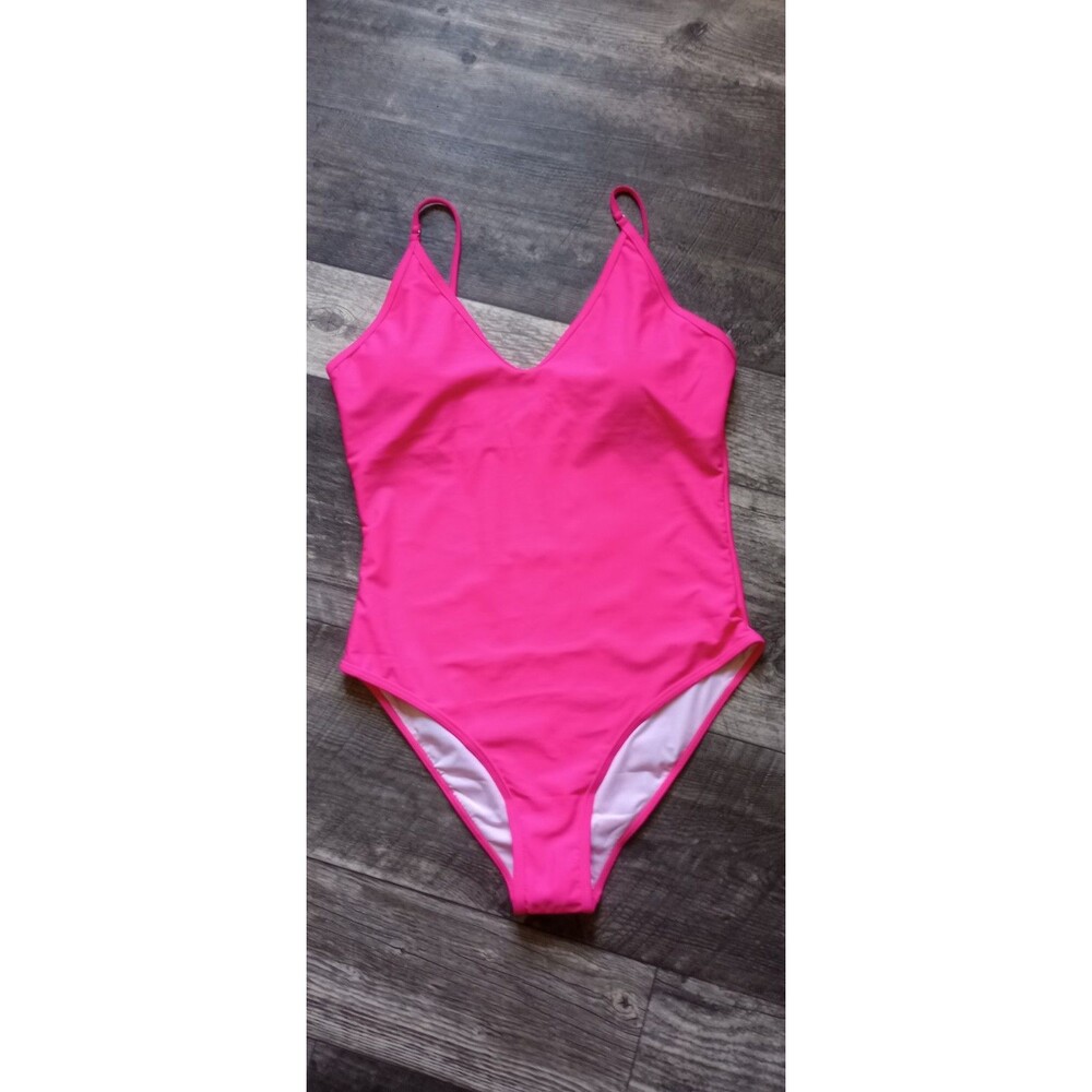 Unknown Label Women's XL Hot Pink 1 Piece Swimsuit With Adjustablei Straps, NWOT